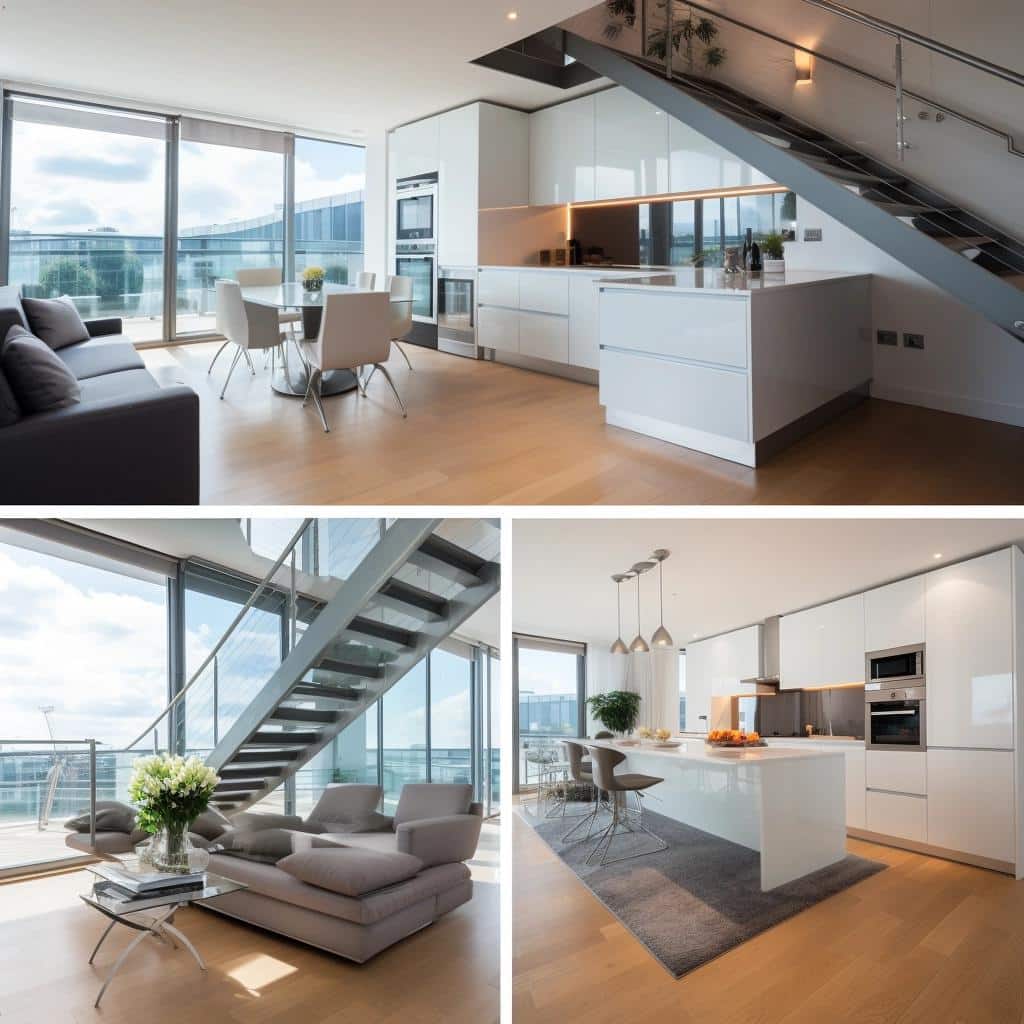 Top 5 Features of a £1.5M Luxe Canary Wharf Duplex with Terrace. 4 Inside a £1,500,000 Canary Wharf London duplex apartment with an outdoor terrace