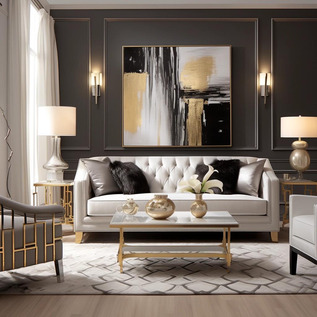 Transform Your Space: The Magic of Black, White, Gray, and Gold in Your Living Room. 1 Transform Your Space: The Magic of Black, White, Gray, and Gold in Your Living Room.