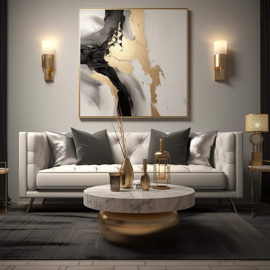 Transform Your Space: The Magic of Black, White, Gray, and Gold in Your Living Room. 3 Transform Your Space: The Magic of Black, White, Gray, and Gold in Your Living Room.