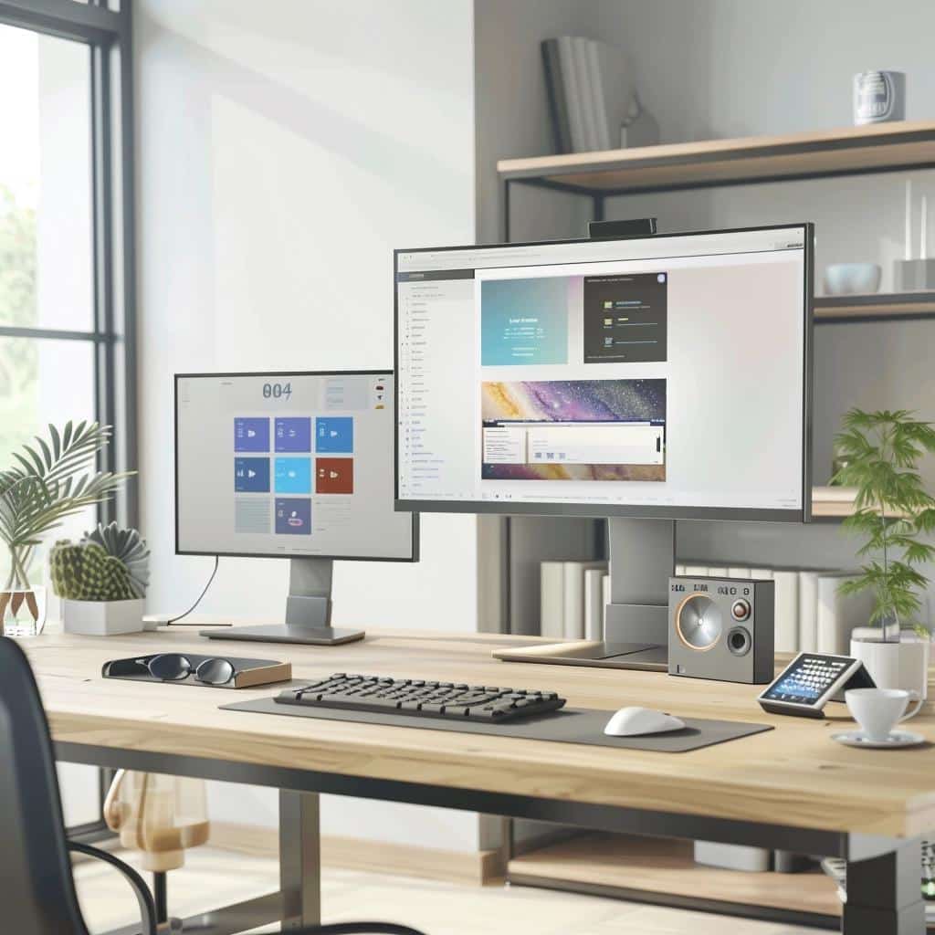 Transform Your Workspace: Secrets of a Two-Monitor Desk Setup Revealed. 2 Transform Your Workspace: Secrets of a Two-Monitor Desk Setup Revealed.