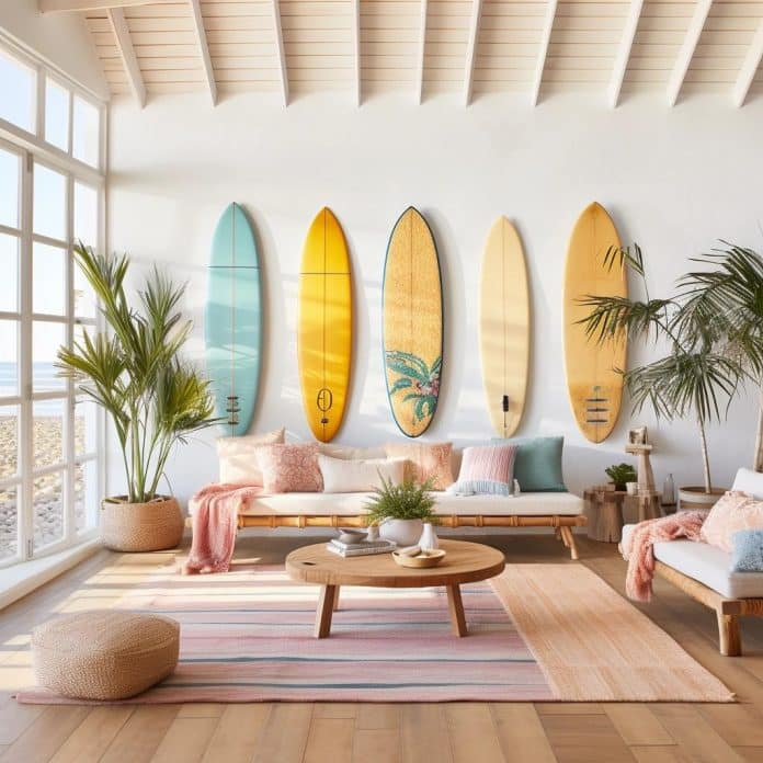 Ride the Wave of Style: How Decorative Wall Surfboards Elevate Interiors.