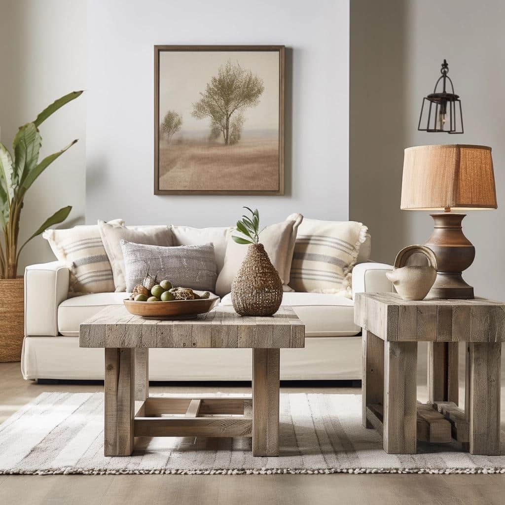 Unlock Cozy Charm: How Rustic Wood End Tables Elevate Your Living Room.