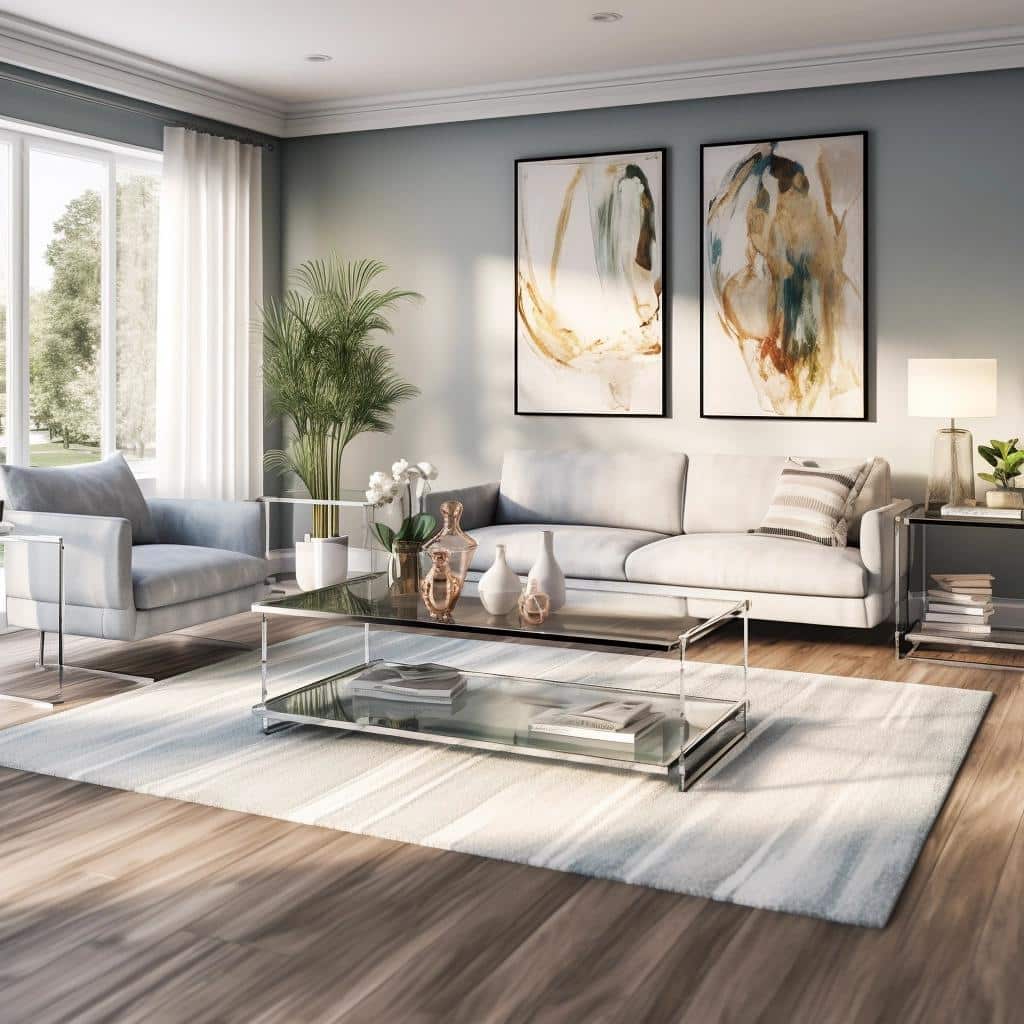 Transform Your Living Room with a Sleek 3-Piece Glass Table Set. 3 Transform Your Living Room with a Sleek 3-Piece Glass Table Set.