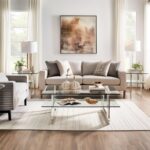 3 piece glass living room table set