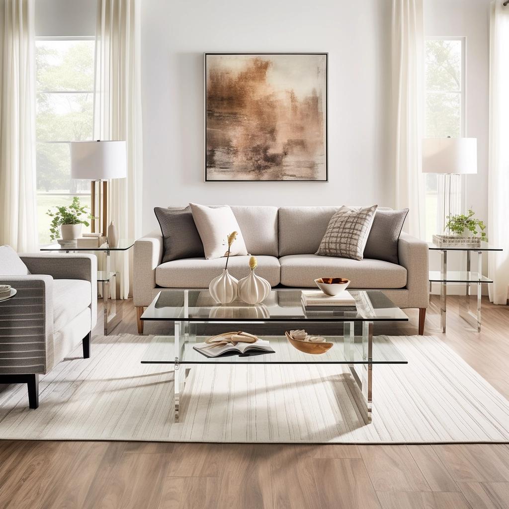 Transform Your Living Room with a Sleek 3-Piece Glass Table Set. 4 Transform Your Living Room with a Sleek 3-Piece Glass Table Set.