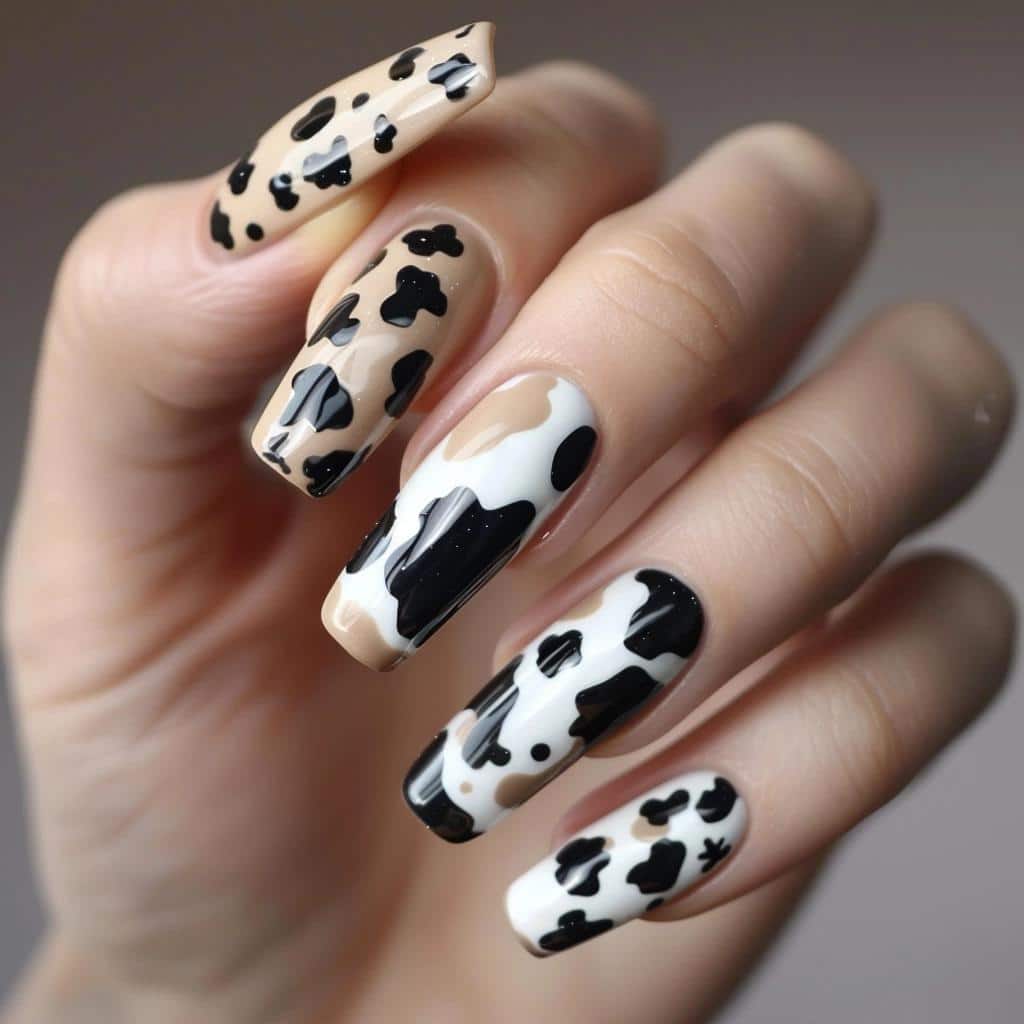 COWPRINT NAILS - THE TRENDY LOOK YOU CAN'T RESIST. DISCOVER WHY THESE PRINTS ARE TAKING OVER THE FASHION WORLD. 4 COWPRINT NAILS - THE TRENDY LOOK YOU CAN'T RESIST. DISCOVER WHY THESE PRINTS ARE TAKING OVER THE FASHION WORLD.