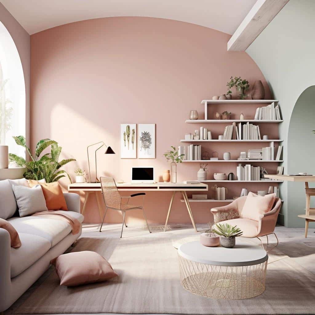 Top 5 Transformations in Pastel-Scandi Home Makeover Revealed. 1 Pastel-Scandi Style Living Room + Home Office + Dining Room Makeover