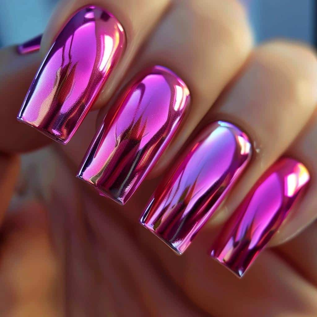You'll Never Believe What These Pink Chrome Nails Can Do. 1 TITLE: You'll Never Believe What These Pink Chrome Nails Can Do.