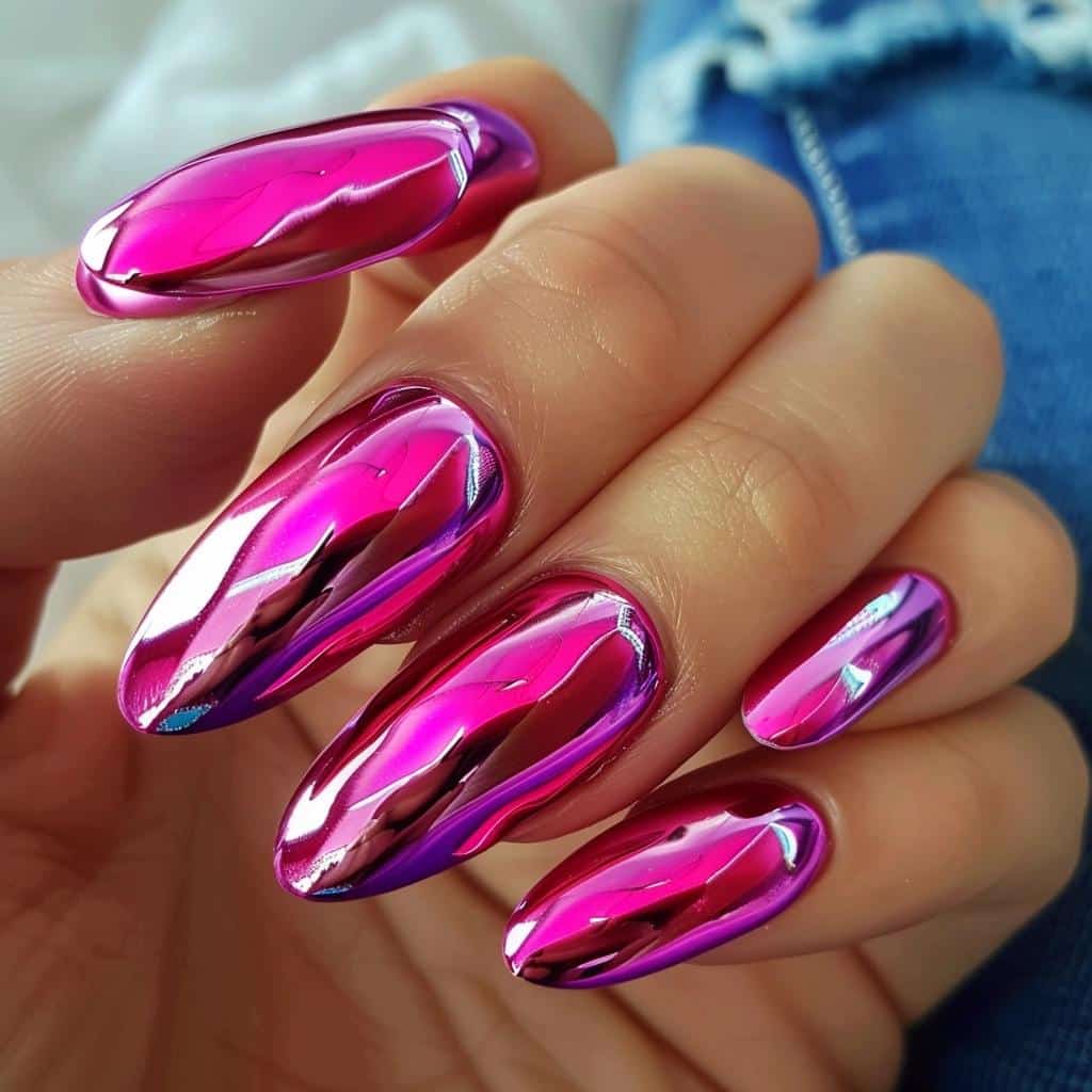 You'll Never Believe What These Pink Chrome Nails Can Do. 2 TITLE: You'll Never Believe What These Pink Chrome Nails Can Do.