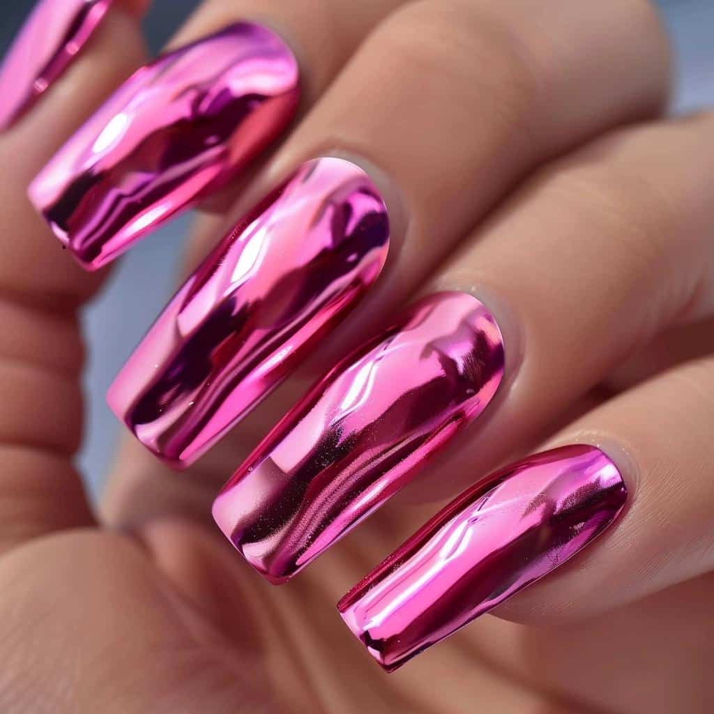 You'll Never Believe What These Pink Chrome Nails Can Do. 3 TITLE: You'll Never Believe What These Pink Chrome Nails Can Do.