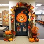 decorate classroom door for fall