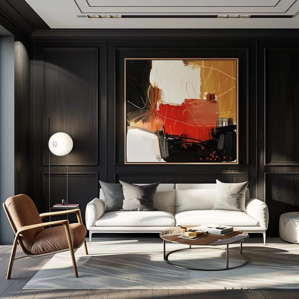 Unleash the Power of Black: Captivating Accent Wall Ideas for Your Living Room. 4 Unleash the Power of Black: Captivating Accent Wall Ideas for Your Living Room.