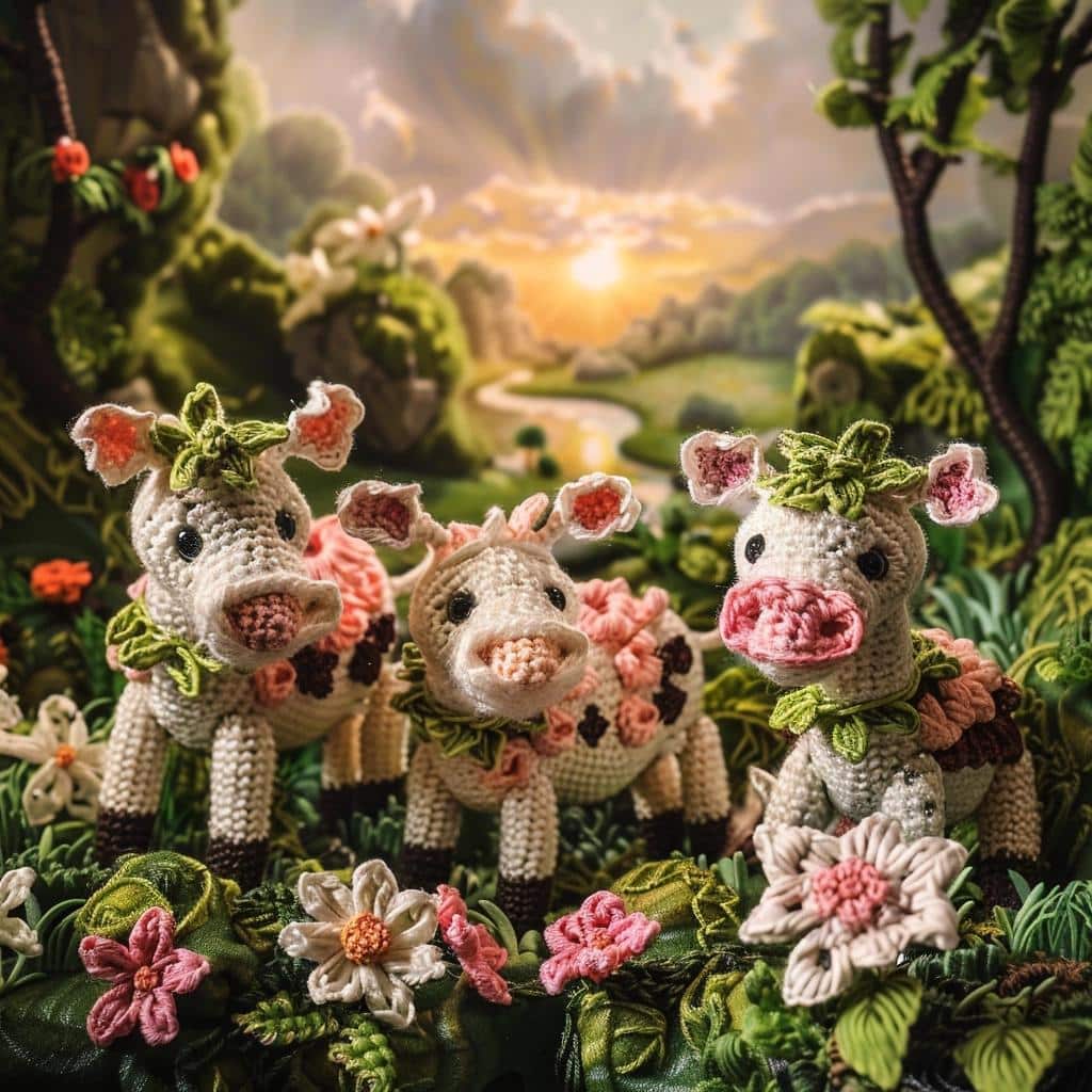 Unraveling the Enchanting World of Crocheted Cows: A Captivating Fiber Art Journey. 1 Unraveling the Enchanting World of Crocheted Cows: A Captivating Fiber Art Journey.