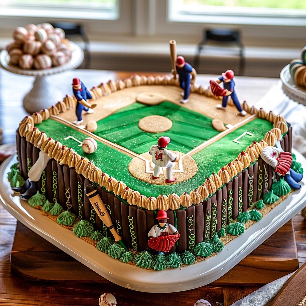 Hit a Home Run with This Ultimate Baseball Cake Design. 2 Hit a Home Run with This Ultimate Baseball Cake Design.