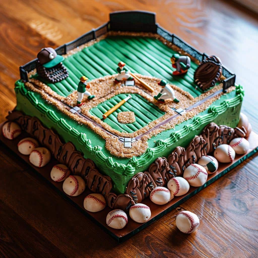 Hit a Home Run with This Ultimate Baseball Cake Design. 4 Hit a Home Run with This Ultimate Baseball Cake Design.
