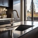 black stainless steel kitchen faucet