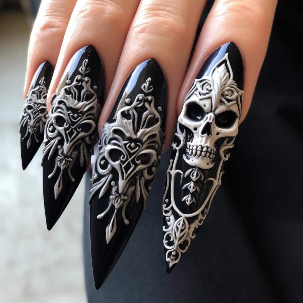 Unveil Your Edgy Side with These Coffin Nail Designs. 1 Unveil Your Edgy Side with These Coffin Nail Designs.