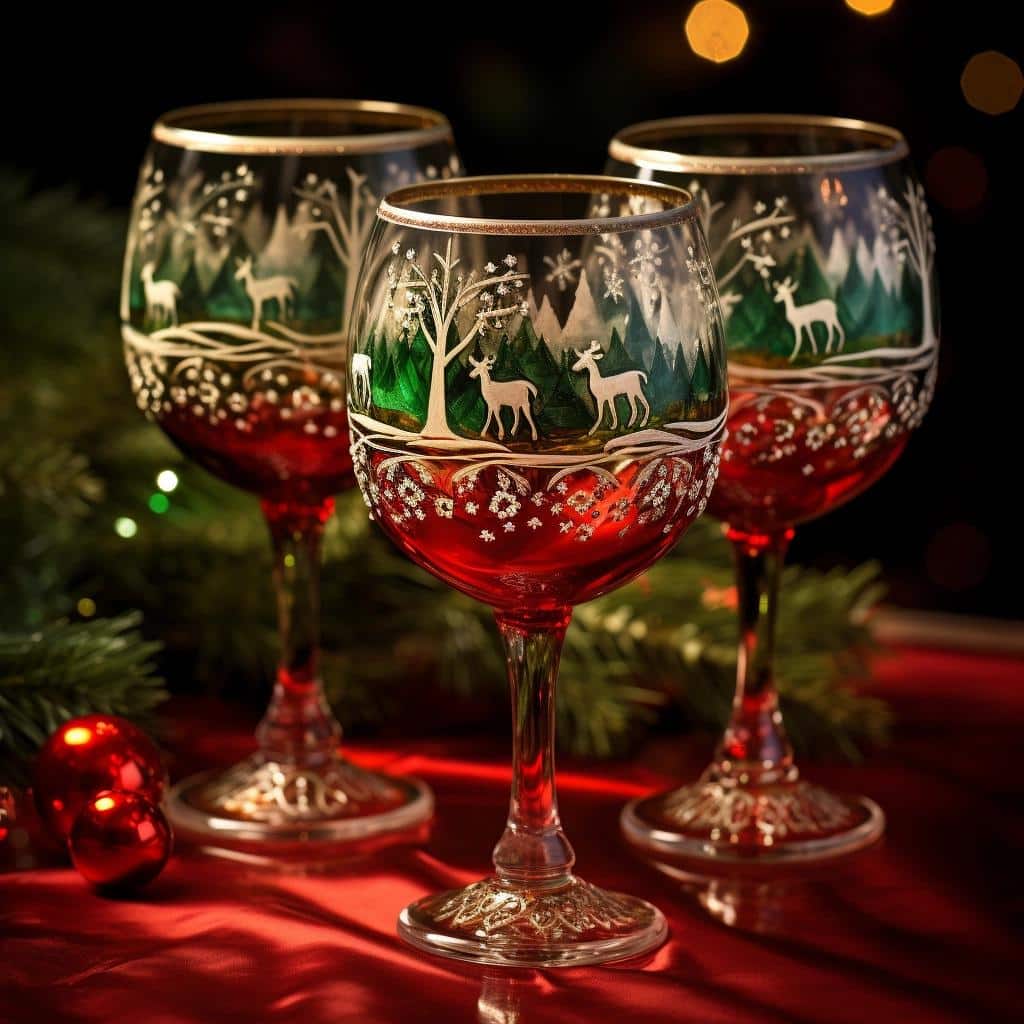 Unveil the Magic of Decorated Wine Glasses for Christmas Merriment. 2 Unveil the Magic of Decorated Wine Glasses for Christmas Merriment.