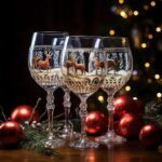 decorated wine glasses for christmas