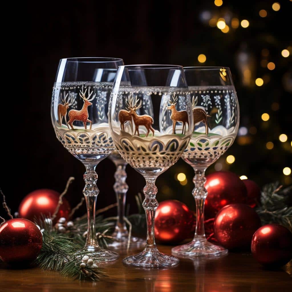 Unveil the Magic of Decorated Wine Glasses for Christmas Merriment. 4 Unveil the Magic of Decorated Wine Glasses for Christmas Merriment.