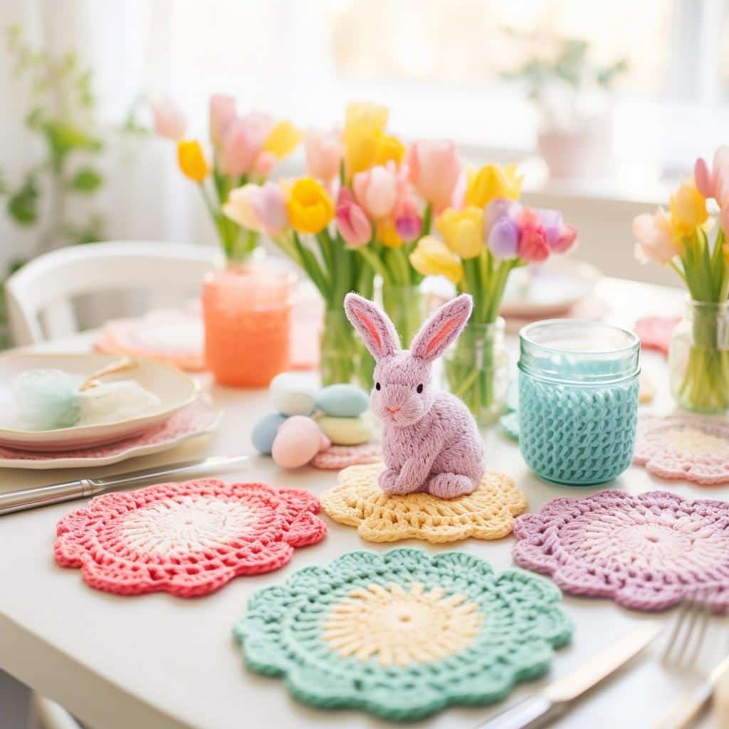 Transform Your Easter Table with These Charming Crochet Coaster Ideas. 1 Transform Your Easter Table with These Charming Crochet Coaster Ideas.