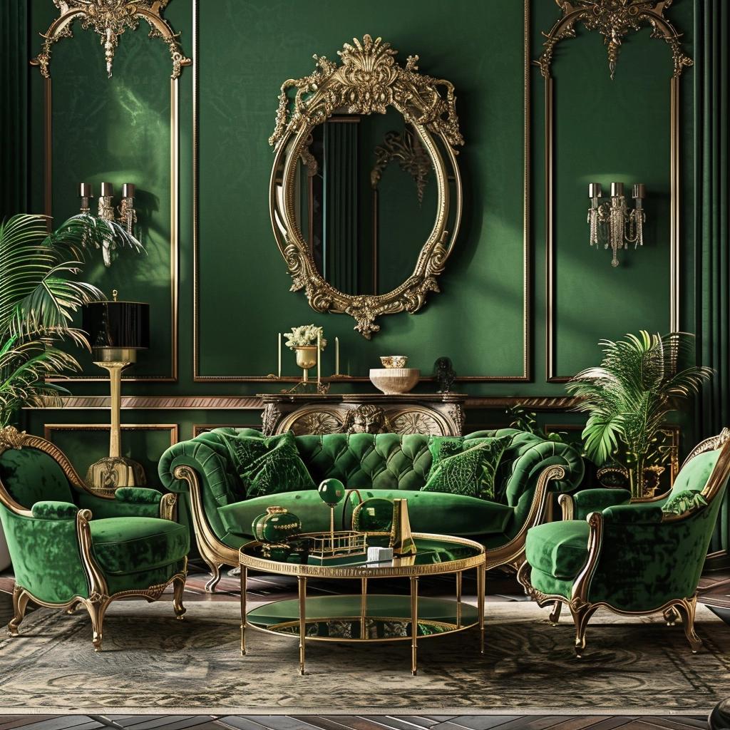 Unveiling Elegance: Transform Your Space with Green and Gold Living Room Magic. 3 Unveiling Elegance: Transform Your Space with Green and Gold Living Room Magic.