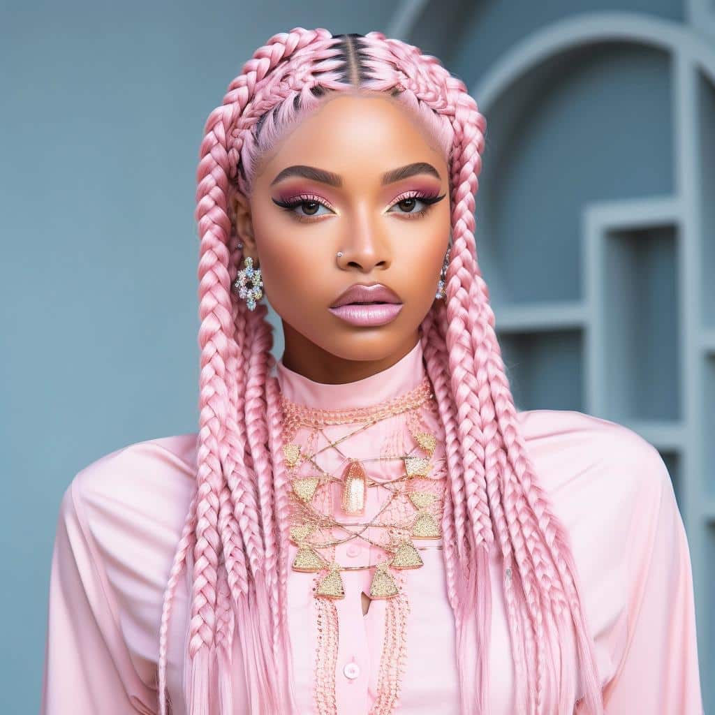 Transform Your Look with Light Pink Box Braids: See How! 2 Transform Your Look with Light Pink Box Braids: See How!