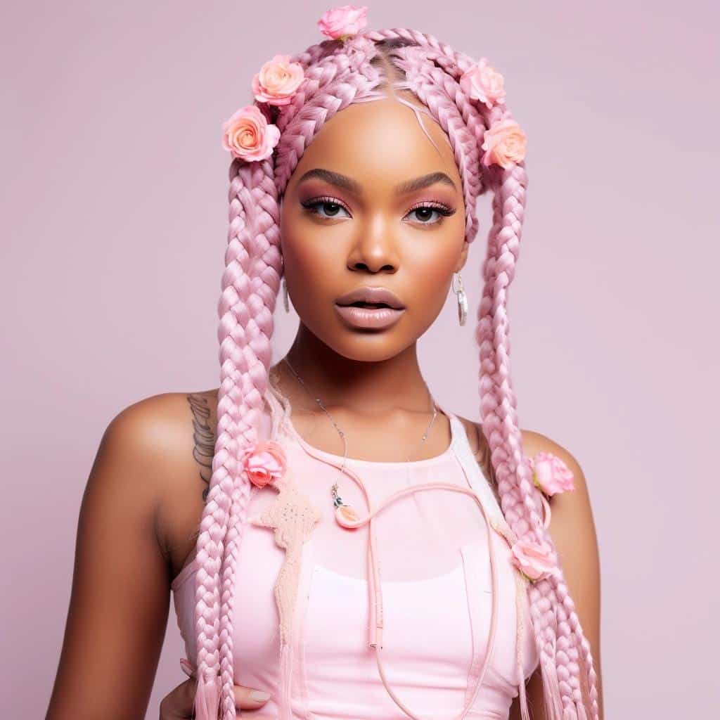 Transform Your Look with Light Pink Box Braids: See How! 4 Transform Your Look with Light Pink Box Braids: See How!