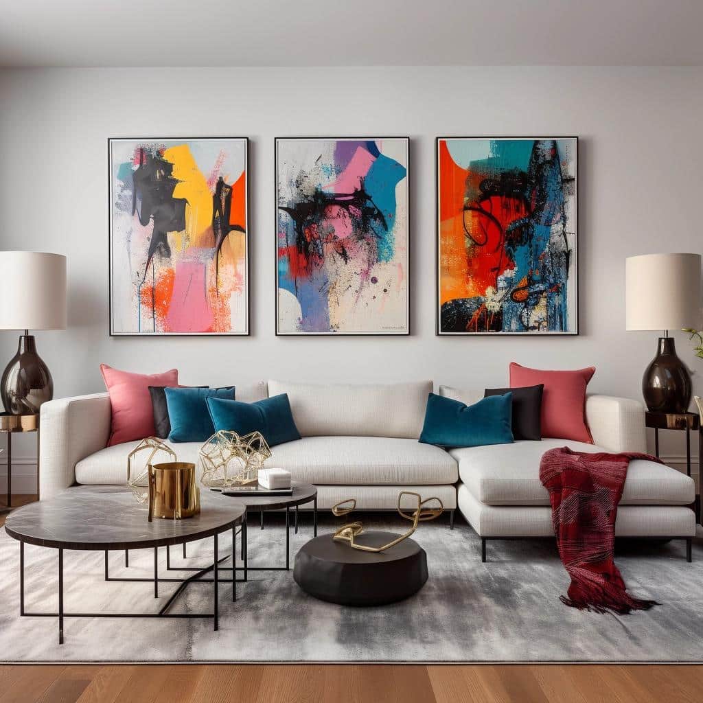 Transform Your Living Room: The Rise of Modern Art Walls. 4 Transform Your Living Room: The Rise of Modern Art Walls.
