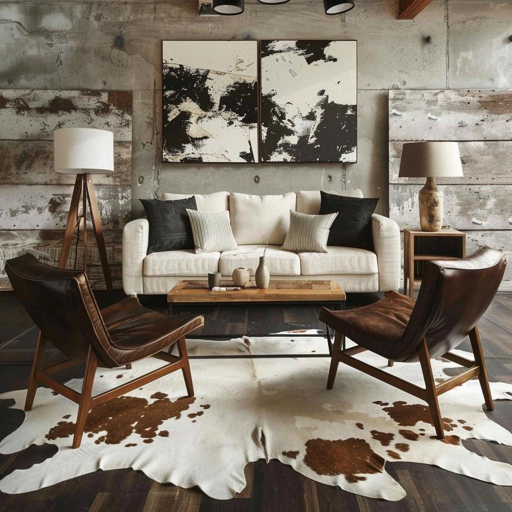 Unveiling the Chic Edge: Modern Cowhide Accents in Your Living Room. 1 Unveiling the Chic Edge: Modern Cowhide Accents in Your Living Room.