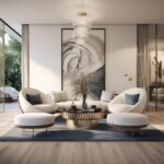 modern living room with two seating areas