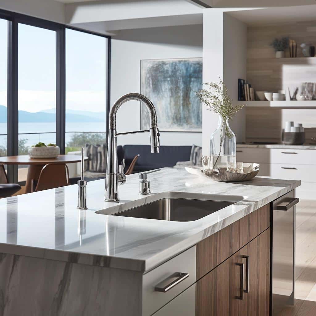 Unlock the Secret of Stylish Kitchens with a Moen Pulldown Faucet. 1 Unlock the Secret of Stylish Kitchens with a Moen Pulldown Faucet.