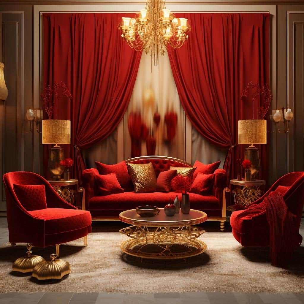 Unlock The Elegance Red And Gold Living Room Decor Secrets 1694