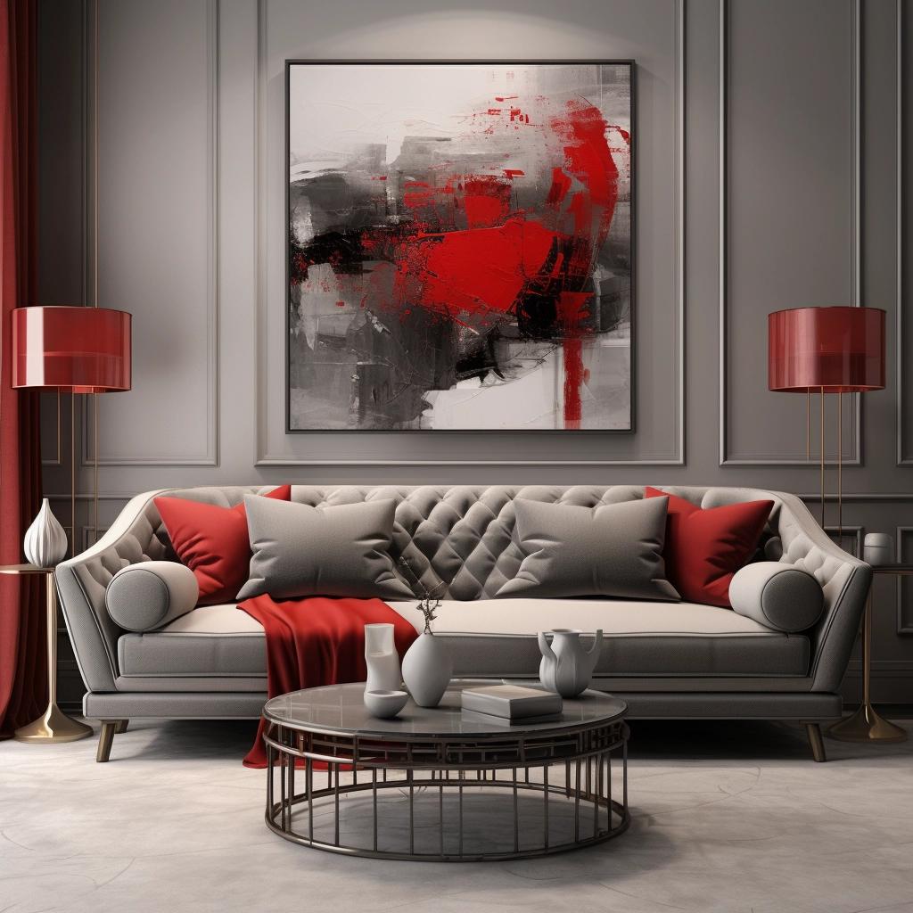 Unlock the Chic Potential: Red and Grey Living Room Magic. 3 Unlock the Chic Potential: Red and Grey Living Room Magic.