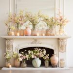 spring fireplace mantle decor