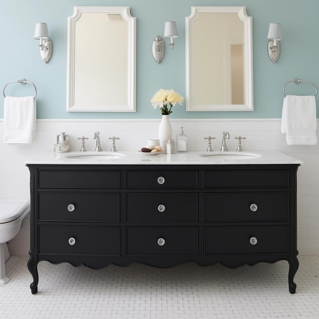 Top 7 Ingenious Ways to Transform an Old Dresser into a Stunning Bathroom Vanity. 4 Top 7 Ingenious Ways to Transform an Old Dresser into a Stunning Bathroom Vanity.
