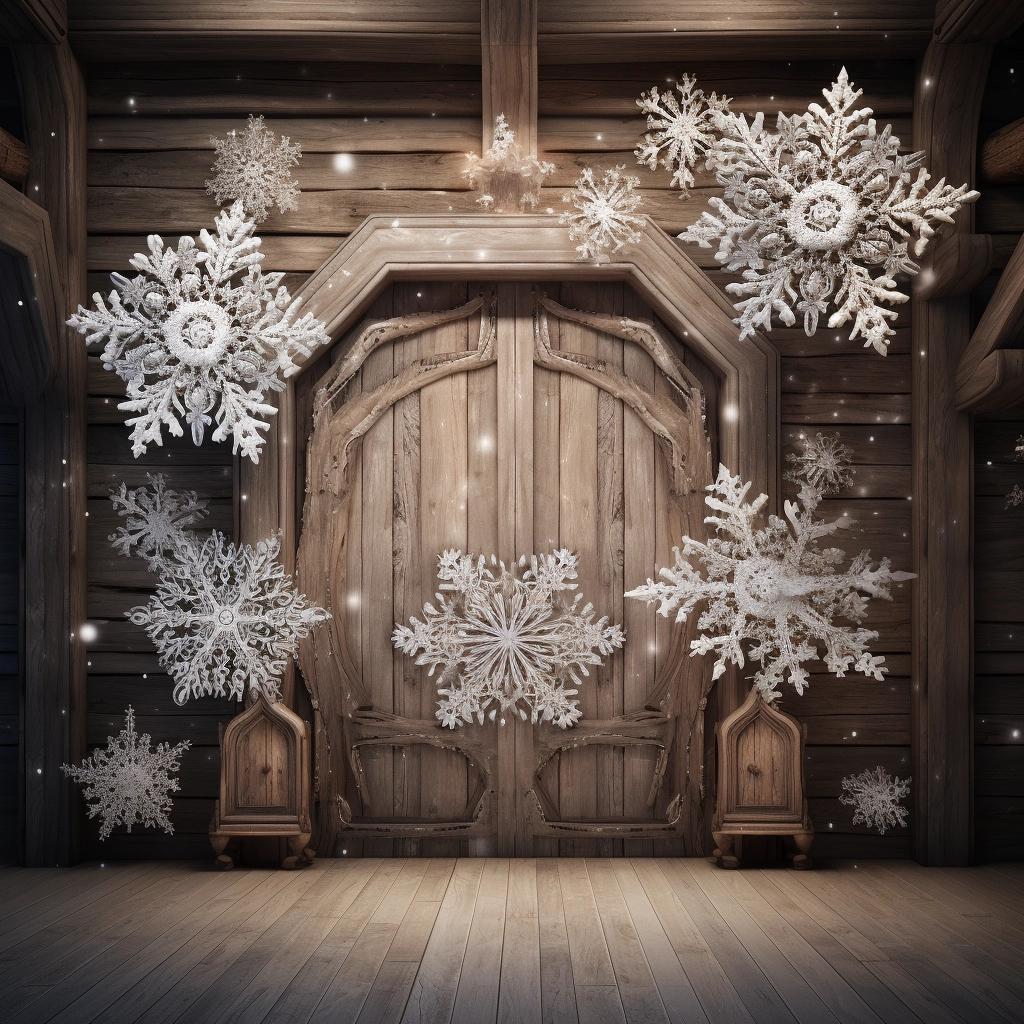 Transform Your Space with Enchanting Wooden Snowflake Decorations. 2 Transform Your Space with Enchanting Wooden Snowflake Decorations.