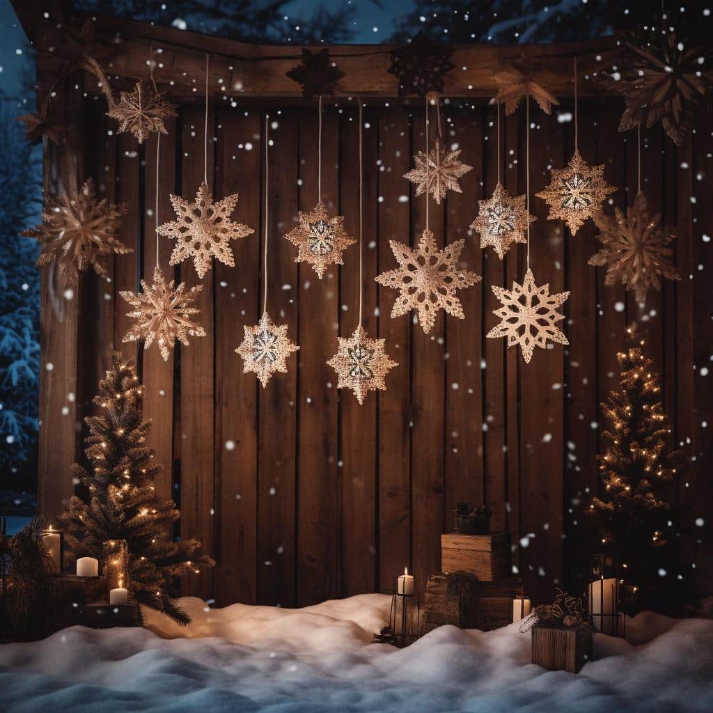 Transform Your Space with Enchanting Wooden Snowflake Decorations. 4 Transform Your Space with Enchanting Wooden Snowflake Decorations.