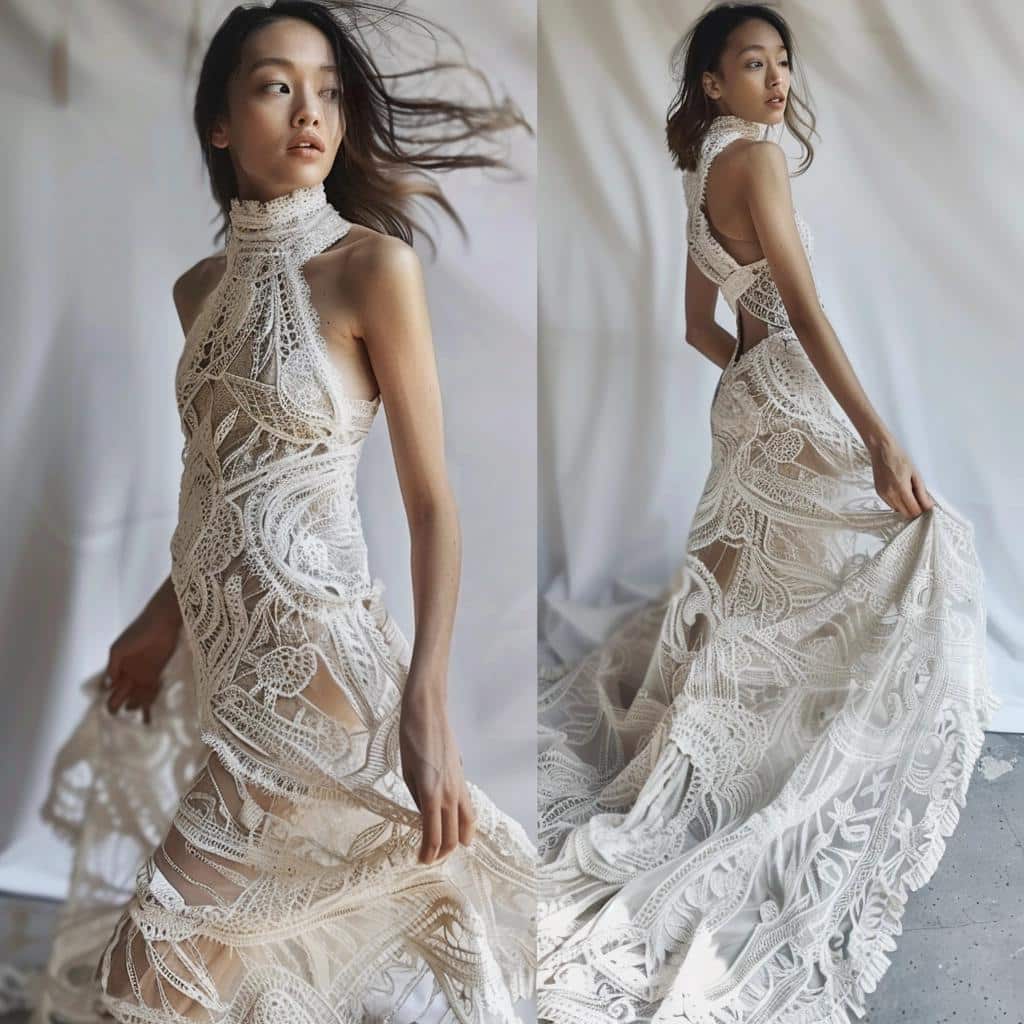 Behold the Captivating Allure of the Lace Maxi Dress. 1 Behold the Captivating Allure of the Lace Maxi Dress.