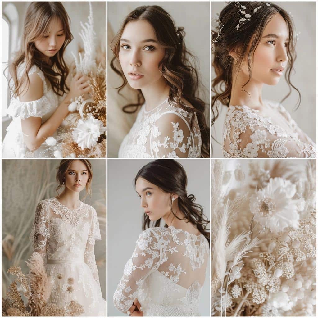 Blushing Brides Captivated by Enchanting Lace Sleeve Wedding Dresses. 3 Blushing Brides Captivated by Enchanting Lace Sleeve Wedding Dresses.