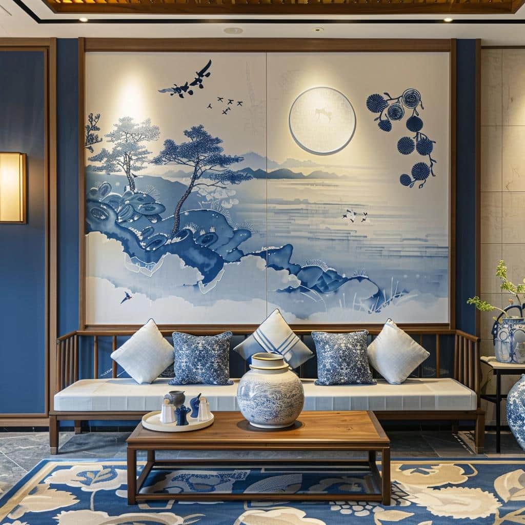 Captivating Blue and White Wall Decor Ideas to Transform Your Space. 1 Captivating Blue and White Wall Decor Ideas to Transform Your Space.