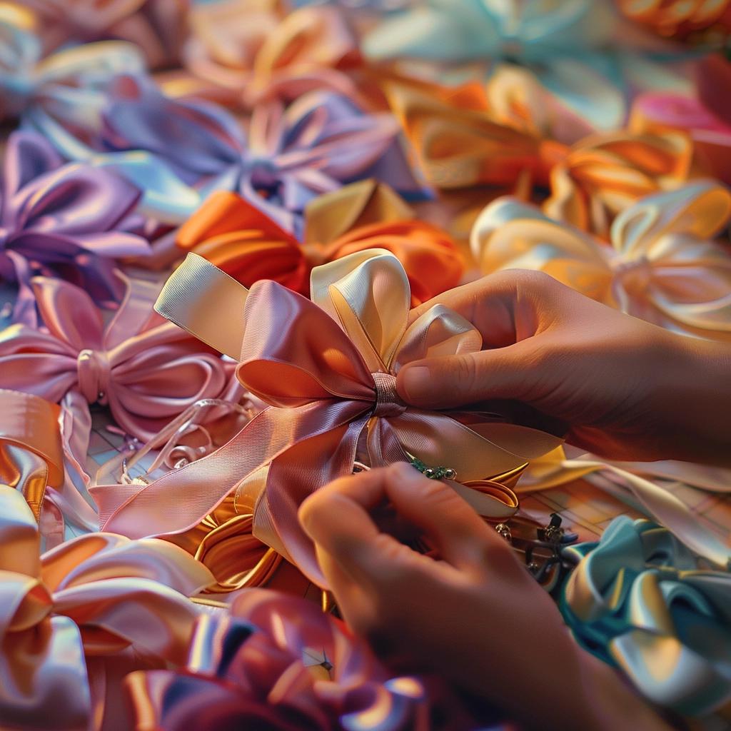 Captivating Crafts: The Enchanting Art of Bow-Making with Ribbon. 4 Captivating Crafts: The Enchanting Art of Bow-Making with Ribbon.