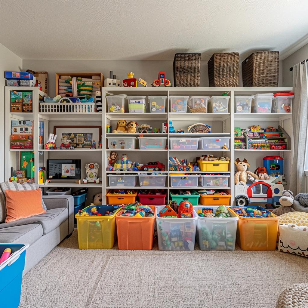 Creative Toy Storage Ideas in Living Room for Organized Spaces