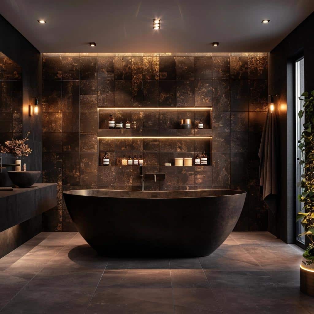 DARK BATHROOM DESIGNS THAT WILL MAKE YOUR SPACE SHINE IN A WHOLE NEW LIGHT. 3 DARK BATHROOM DESIGNS THAT WILL MAKE YOUR SPACE SHINE IN A WHOLE NEW LIGHT.