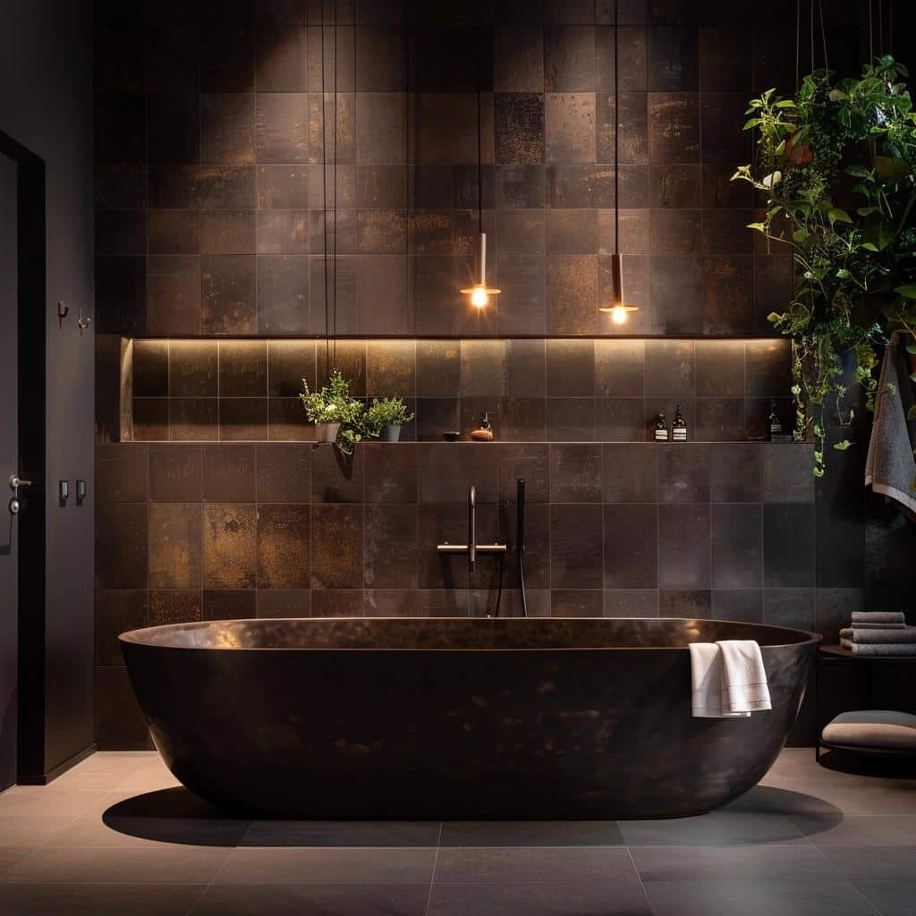 DARK BATHROOM DESIGNS THAT WILL MAKE YOUR SPACE SHINE IN A WHOLE NEW LIGHT. 4 DARK BATHROOM DESIGNS THAT WILL MAKE YOUR SPACE SHINE IN A WHOLE NEW LIGHT.