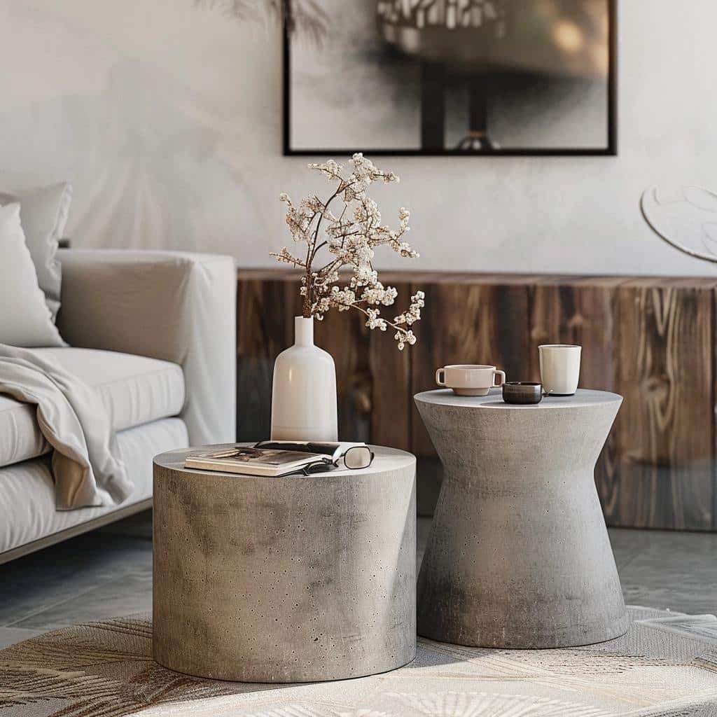 Discover the Captivating Allure of Concrete End Tables for Your Living Room Oasis. 2 Discover the Captivating Allure of Concrete End Tables for Your Living Room Oasis.
