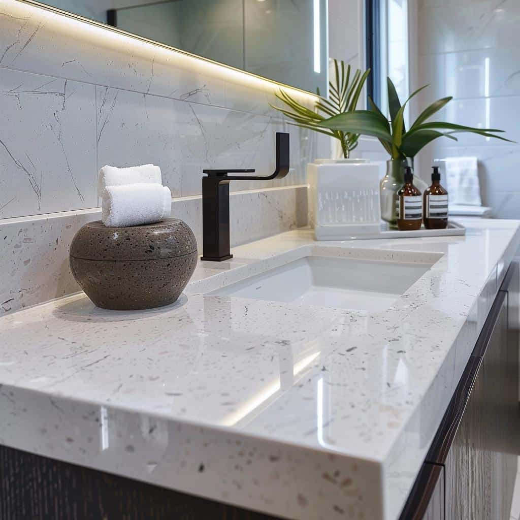 Durable and Stylish Quartz Bathroom Countertops 1 Durable and Stylish Quartz Bathroom Countertops