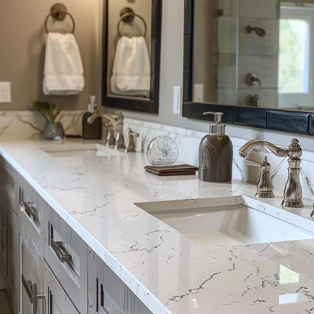 Durable and Stylish Quartz Bathroom Countertops 2 Durable and Stylish Quartz Bathroom Countertops