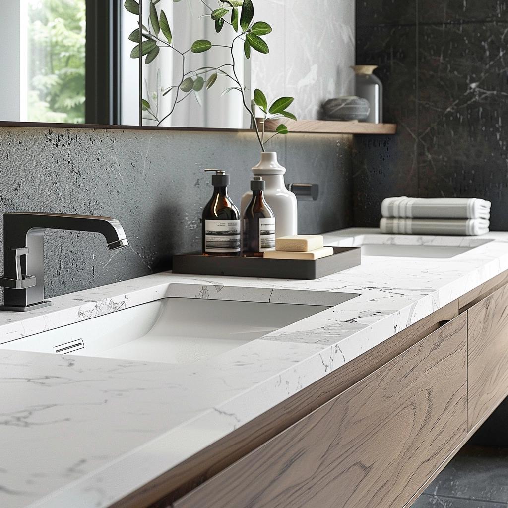 Durable and Stylish Quartz Bathroom Countertops 3 Durable and Stylish Quartz Bathroom Countertops