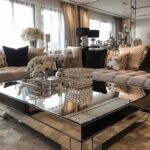 Styling with a Mirrored Coffee Table in the Living Room for Reflective Glamour